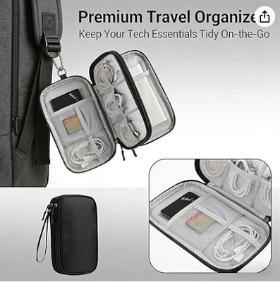Reisopbergdoos - Hard EVA Beschermhoes voor Mobiele Powerbank, Oplader, Kabel, Telefoon en Accessoires - Draagbare Opbergtas voor Vliegtuig, Zakenreis, Huisdecoratie