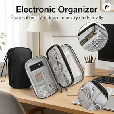Reisopbergdoos - Hard EVA Beschermhoes voor Mobiele Powerbank, Oplader, Kabel, Telefoon en Accessoires - Draagbare Opbergtas voor Vliegtuig, Zakenreis, Huisdecoratie