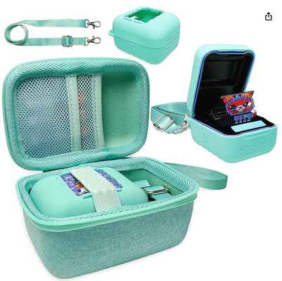 Siliconen hoes en harde hoes Interactieve Digitale Huisdier | Accessoires voor Bitzee Originele Virtuele Elektronische Huisdieren Beschermende Hoesjes met Lanyard (Turquoise)