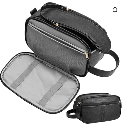 PU-leertoiletzak voor mannen, bruin. Reistoiletzak voor verzorging, scheerzak voor toilettoestellen Accessoires, badkamerbenodigdheden