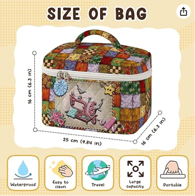 Grote gecompliceerde make-uptas Vintage naaimodel Cosmetische reiskoffer voor vrouwen Patchwork Esthetische toiletgoed organisator met handvat Huidverzorgingsborstels Accessoires