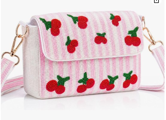 Handgemaakte Kralen Schoudertas voor Dames, 12,7 x 20,3 x 4,4 cm Kralen Crossbody Portemonnee
