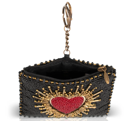 Affection Coin Purse Key ring and easy open trigger hook Beaded coin small bags