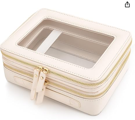 Grote doorzichtige make-upzakken, dubbellagige cosmetische zakken met een aparte borstelkamer, reistoilettenzak voor de trein, reisaccessoires organisator voor vrouwen,2 lagen