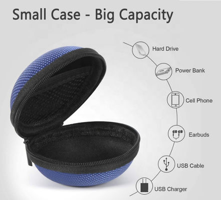 Ritssluiting 75 Graad EVA Hard Cases Storage Earphones van Bulekleuren