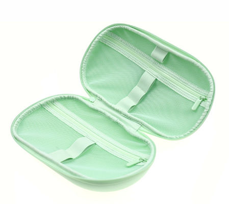 Munt Groene EVA Toiletry Organizer Travel Bag 600D Mesh Pockets Inside