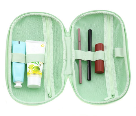 Munt Groene EVA Toiletry Organizer Travel Bag 600D Mesh Pockets Inside