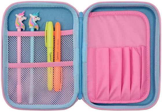 Waterdicht 3D Unicorn EVA Pencil Case Pantone Color-het In reliëf maken Embleem