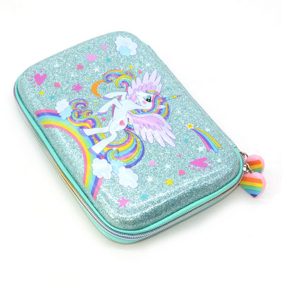 Hard het Potloodgeval van EVA Pencil Box 600D van het lovertjepu Leer met Ritssluiting