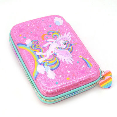 Hard het Potloodgeval van EVA Pencil Box 600D van het lovertjepu Leer met Ritssluiting