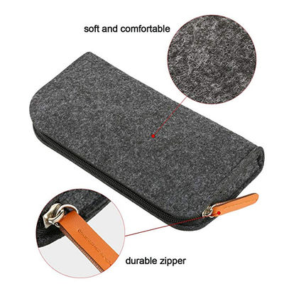 Opnieuw te gebruiken 3mm voelden Nylon het Potloodzak van EVA Pencil Case Dark Grey