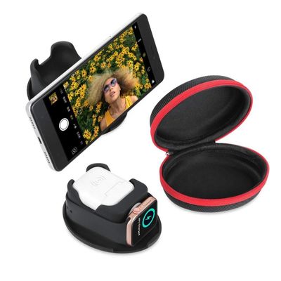 Draagbaar Pu Leer EVA Watch Case Crush Proof voor Apple Airpods