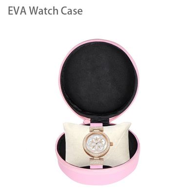 Roze Spandex Pu Harde EVA Luxury Watch Travel Case voor Mannen Vrouwen