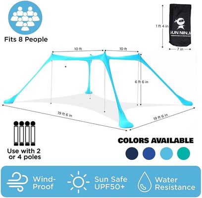 Ultraviolet Proof Beach Zonnescherm Luifel 180GSM Lycra Materiaal UPF 50+