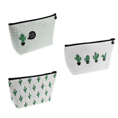 De wasbare Toiletry van de Katoenen van de Waszak Kosmetische Zak Canvasmake-up met Ritssluiting