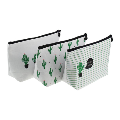 De wasbare Toiletry van de Katoenen van de Waszak Kosmetische Zak Canvasmake-up met Ritssluiting