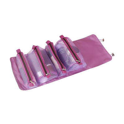 Vier in Één Mesh Folding Makeup Wash Bag-de Borstelopslag van de Reis Draagbare Make-up