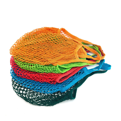 Van de Kruidenierswinkelzakken van de fruitgroente het Opnieuw te gebruiken Wasbare Katoen Mesh String Short Handle