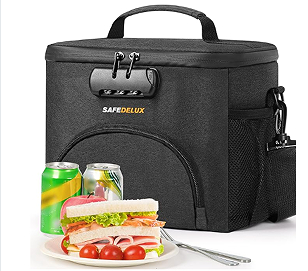Geïsoleerde lunchtas met combinatie slot - Duurzame, lekvrije, zachte koeler tas met verstelbare schouderband voor mannen Vrouwen