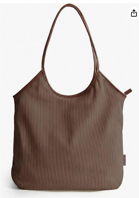 Corduroy Tote Bag voor vrouwen met rits Casual Shoulder Bag lichtgewicht Travel Tote Hobo Handbag met PU Leather Handles Beach Bag voor Travel Shopping Campus
