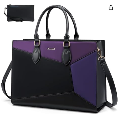 Laptoptas voor vrouwen 15,6 inch, waterdichte laptops Tote tassen voor vrouwen, professionele werktassen voor vrouwen met bekerhouder, grote laptop tas computer koffer kantoor leraar koppeling tas